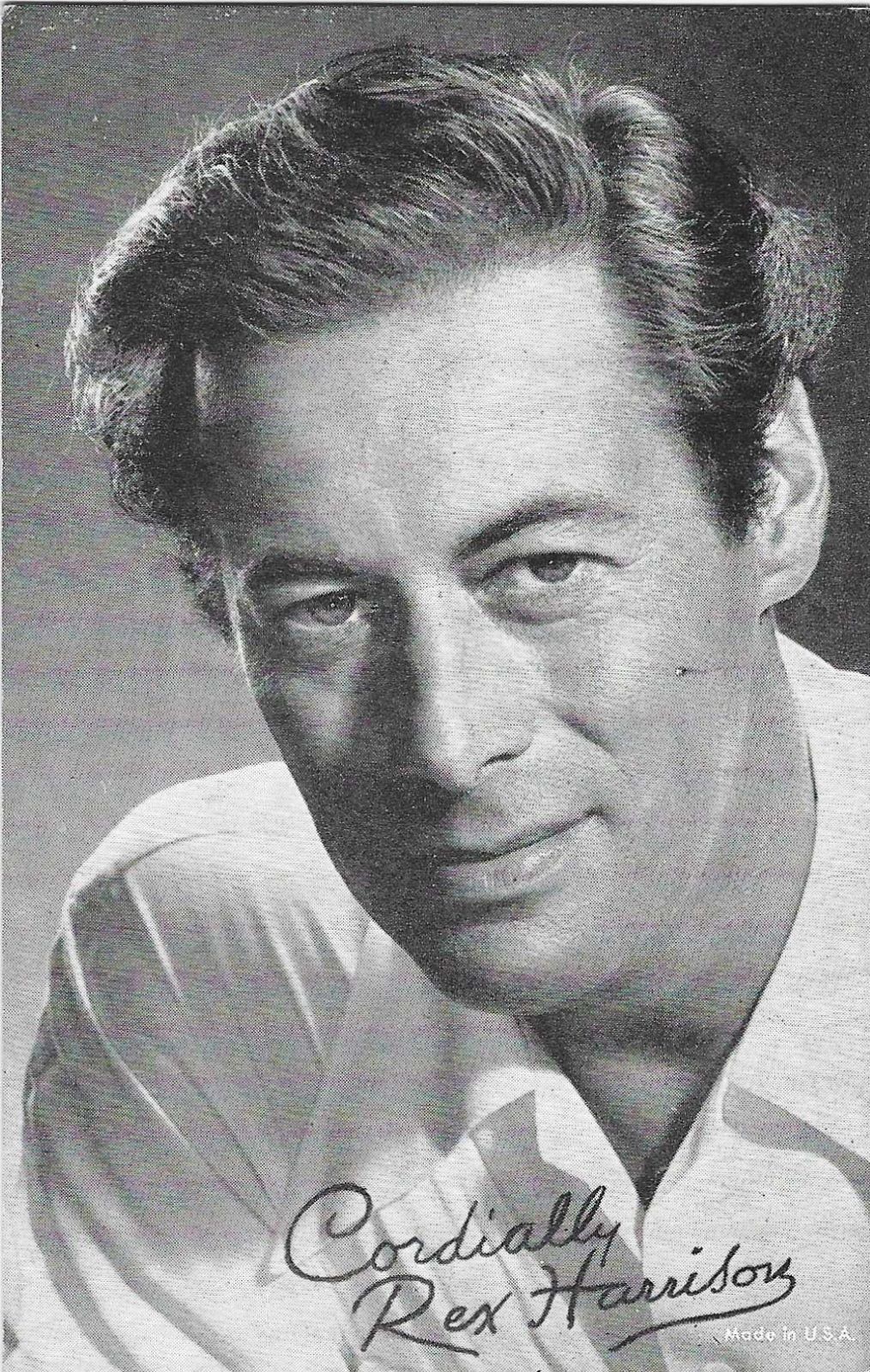 EXHIBIT CO. ARCADE ACTOR CARD EARLY 1950\'s REX HARRISON POPULAR CARD EXHIBIT CO. ARCADE ACTOR CARD EARLY 1950\'s REX HARRISON POPULAR CARD