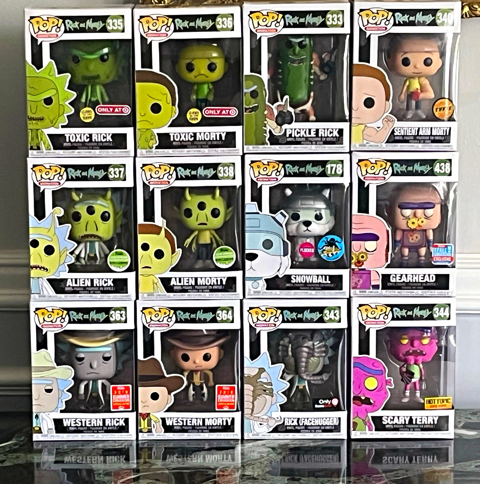Funko Pop Rick and Morty Mixed Lot (11) Exclusives Flocked Pickle Rick