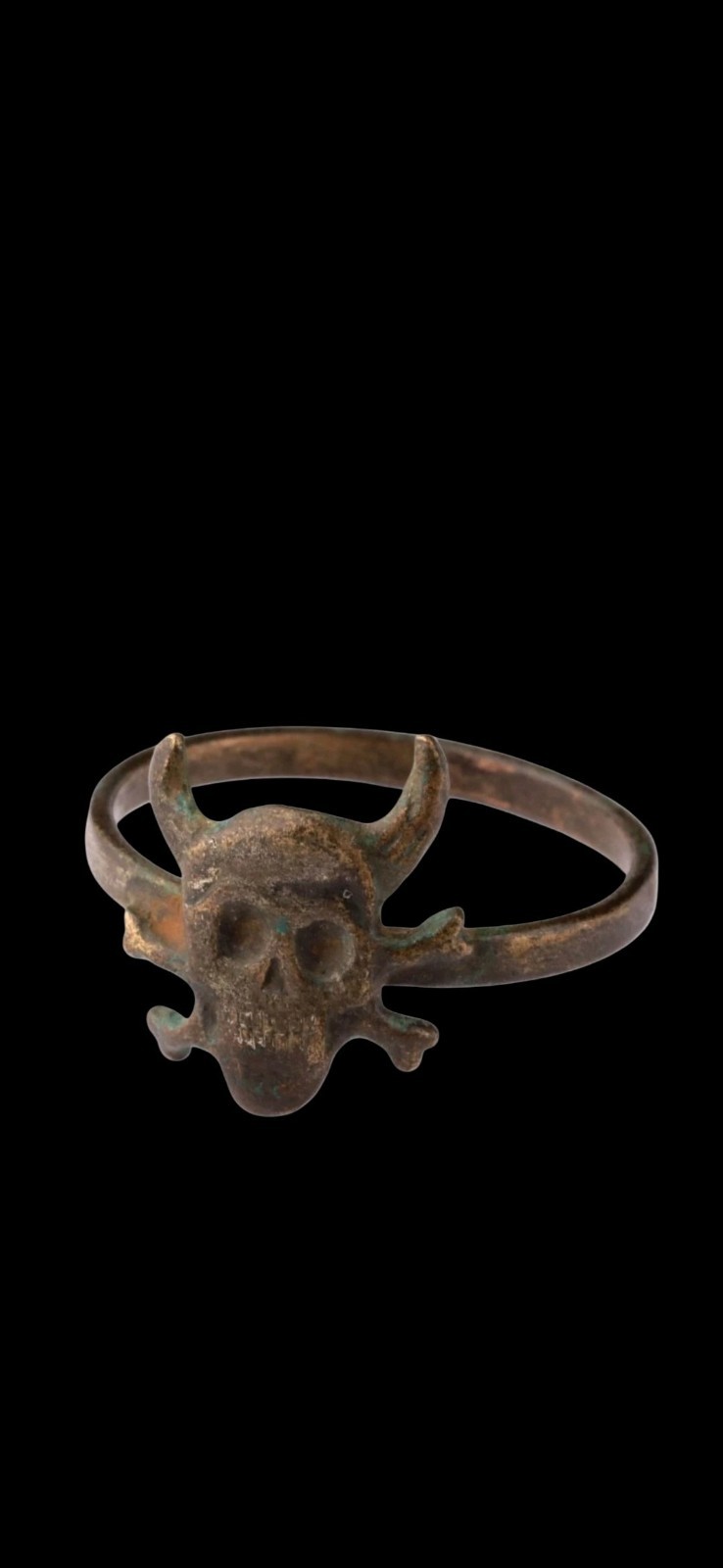 Antique WWII Ww2 Era Central European Ring Unique Satan Devil Lucifer 