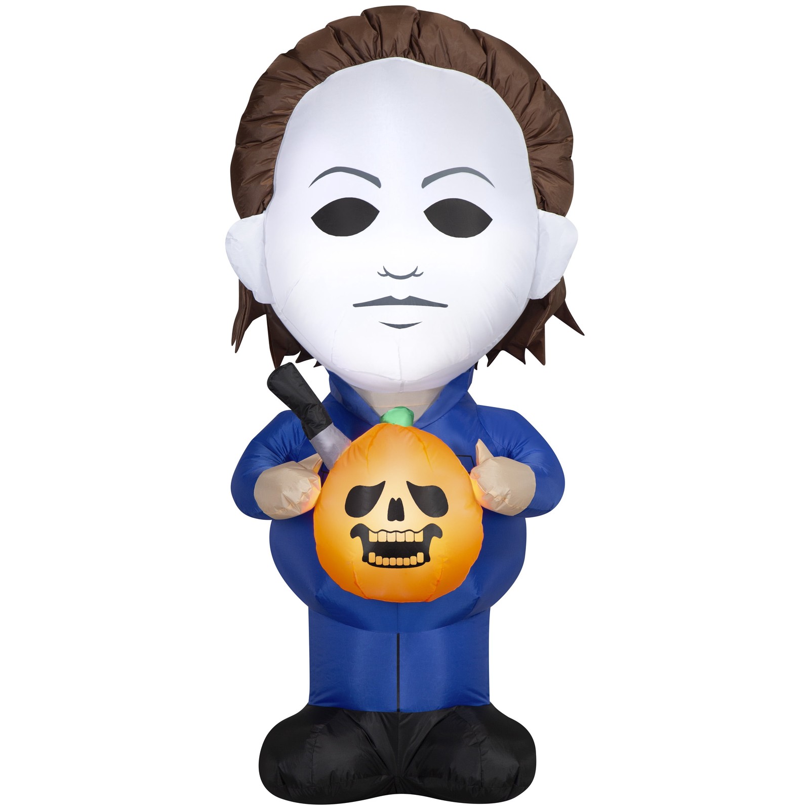 Airblown Halloween Yard Inflatables Light Michael Myers with Jack o' Lantern and Airblown Halloween Yard Inflatables Light Michael Myers with Jack o' Lantern and