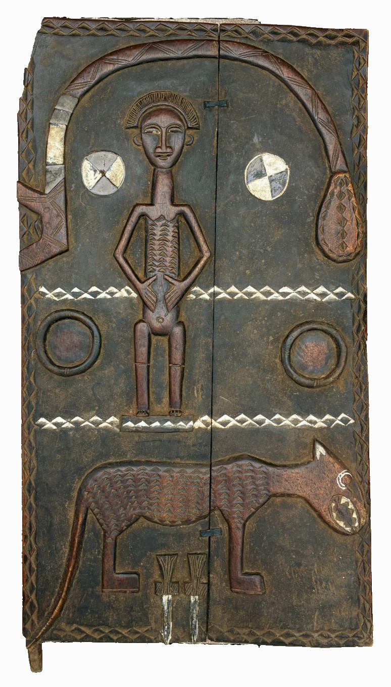 West African Carved Wooden Baule Door from region of West Africa on Ivory Coast West African Carved Wooden Baule Door from region of West Africa on Ivory Coast