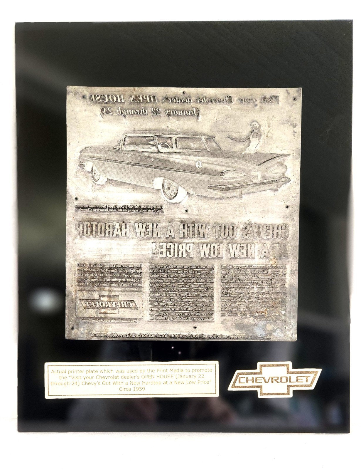 1959 Chevrolet Belair Hard Top Antique Advertising Printing Plate 1959 Chevrolet Belair Hard Top Antique Advertising Printing Plate