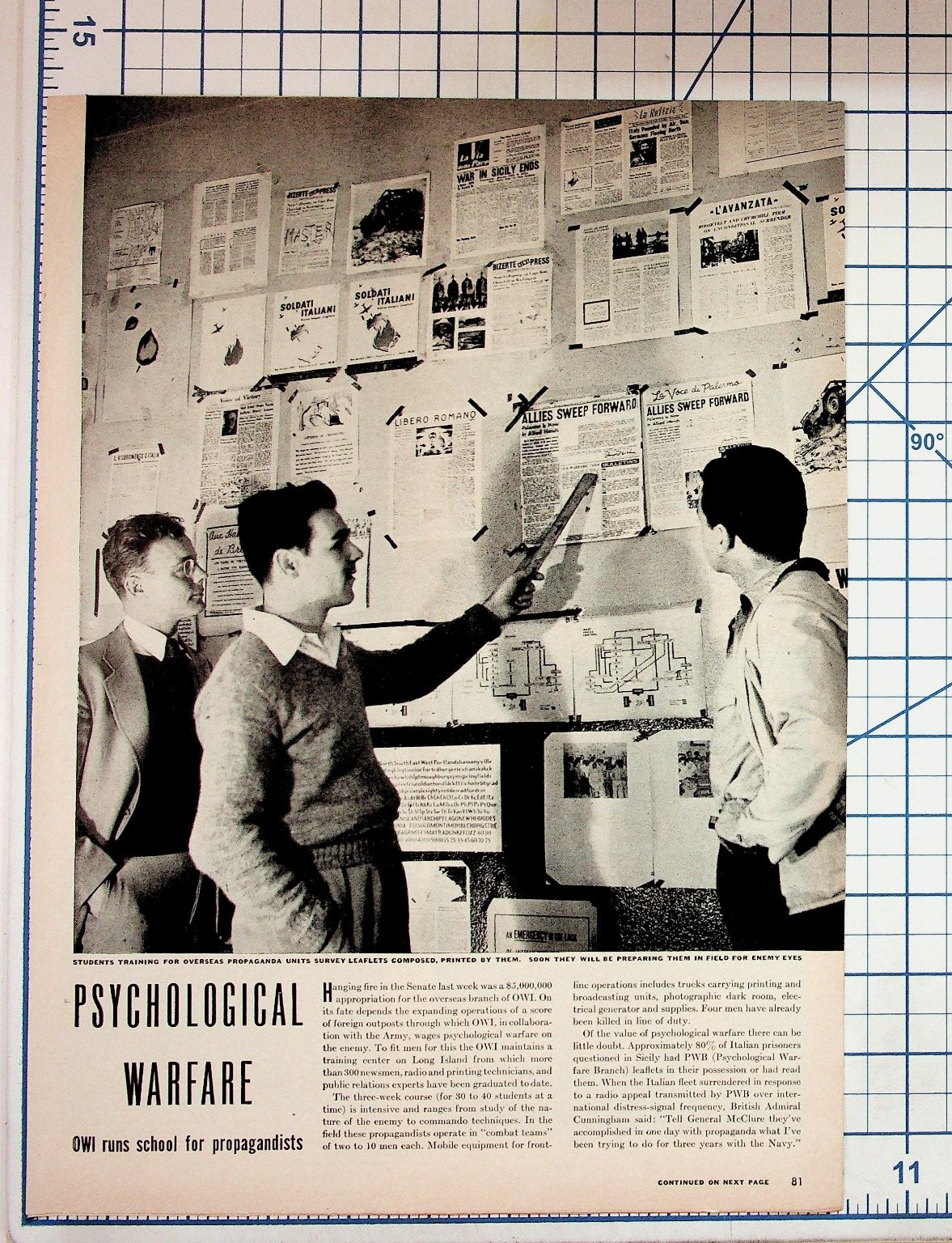 WWII OWI Psychological Warfare Propaganda Magazine Article 1943 Roma Wine Ad WWII OWI Psychological Warfare Propaganda Magazine Article 1943 Roma Wine Ad