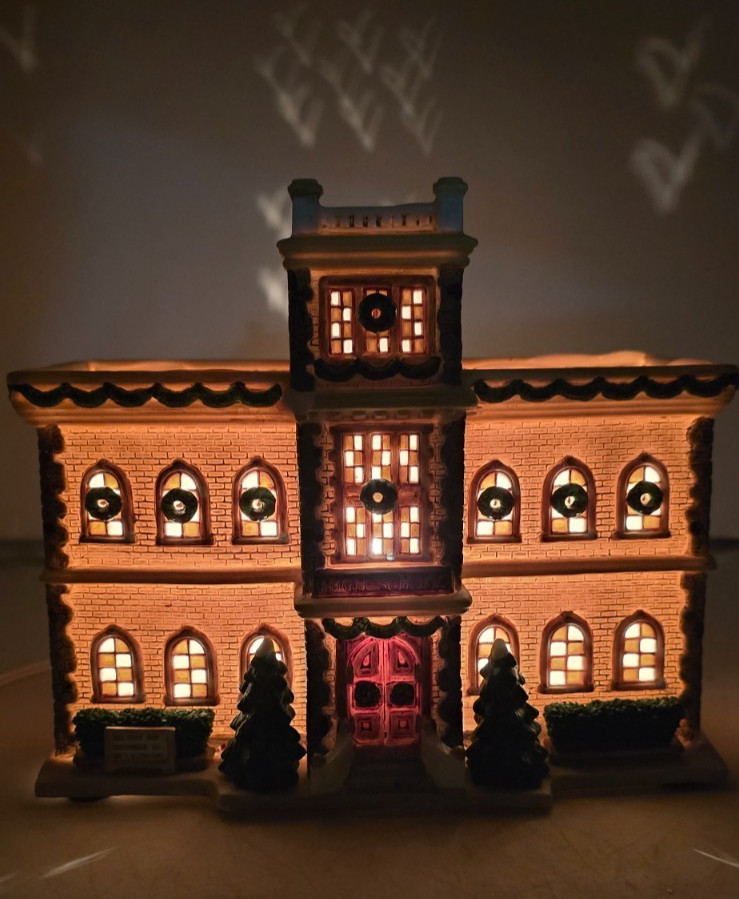 Vintage 1999 St Nicholas Square Village Collection High School Ceramic Holiday