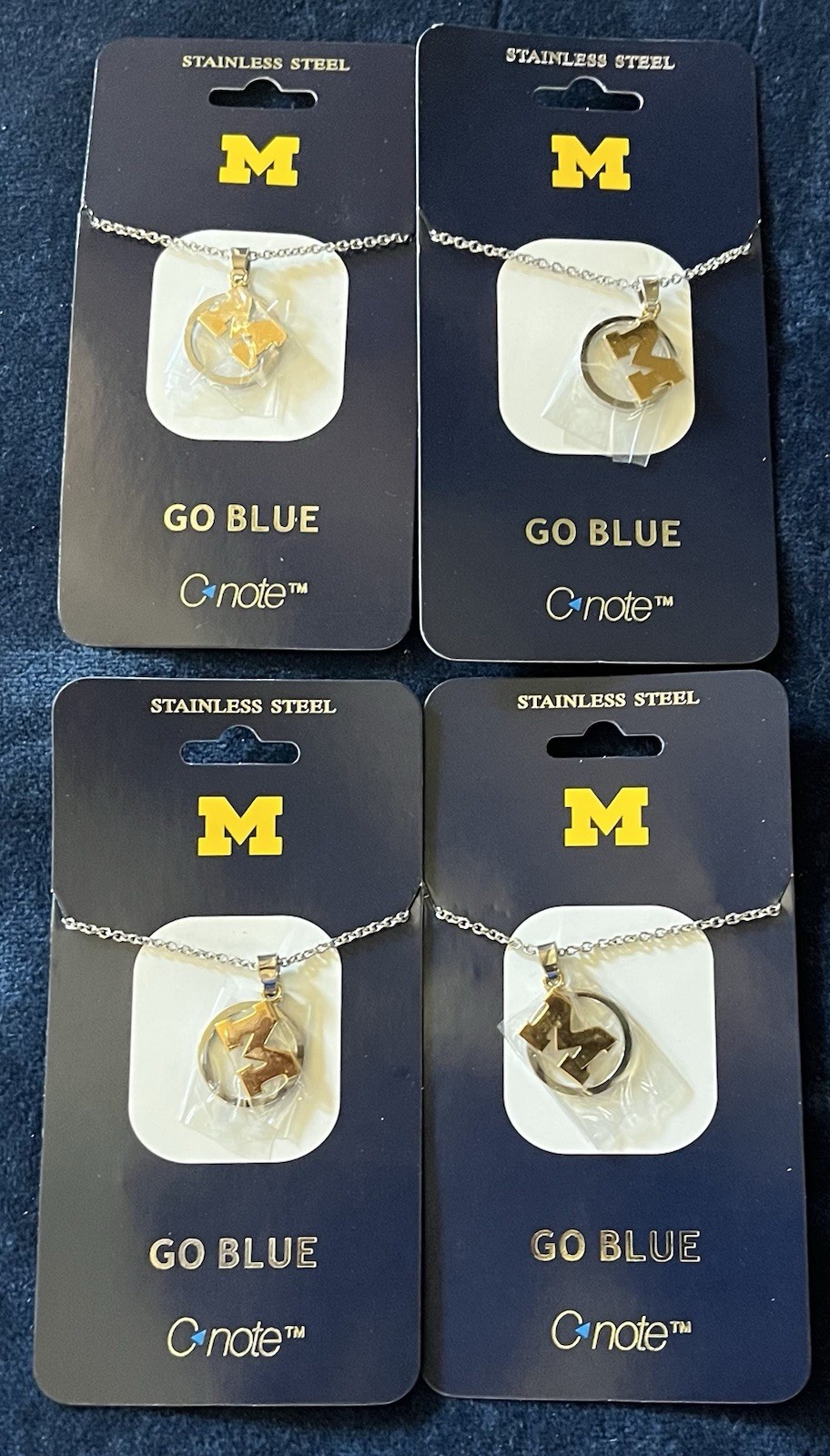 4 University of Michigan Necklaces Wolverines Jewelry Student Alumni Football 4 University of Michigan Necklaces Wolverines Jewelry Student Alumni Football