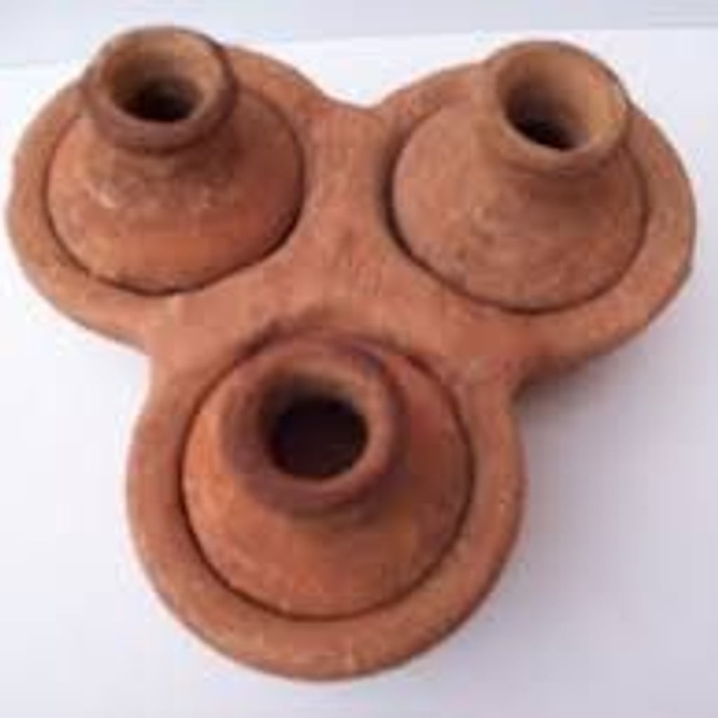 Haitian Vodou Marasa Clay Altar for Twins with Three Miniature Pots Haitian Vodou Marasa Clay Altar for Twins with Three Miniature Pots