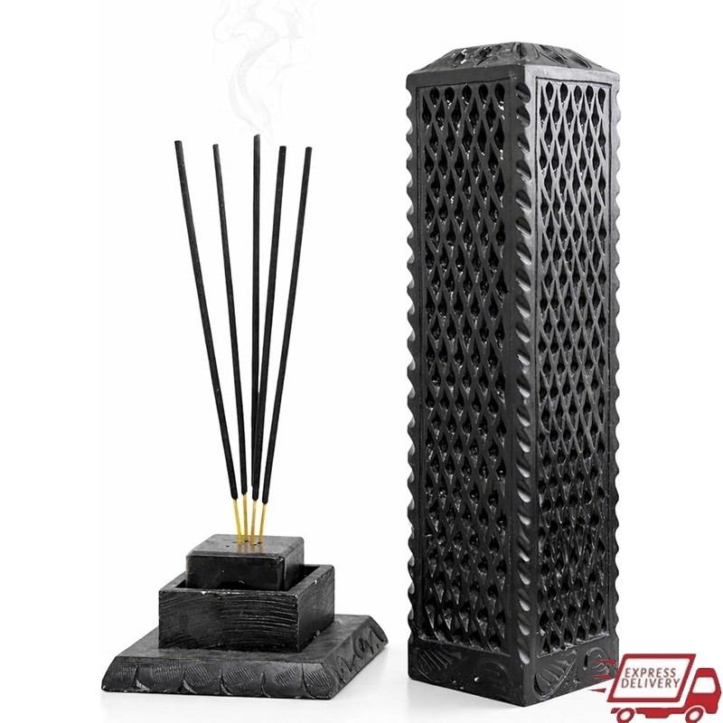 Soapstone Incense Holder Tower Multi Stick Ash Catcher Meditation Decor New