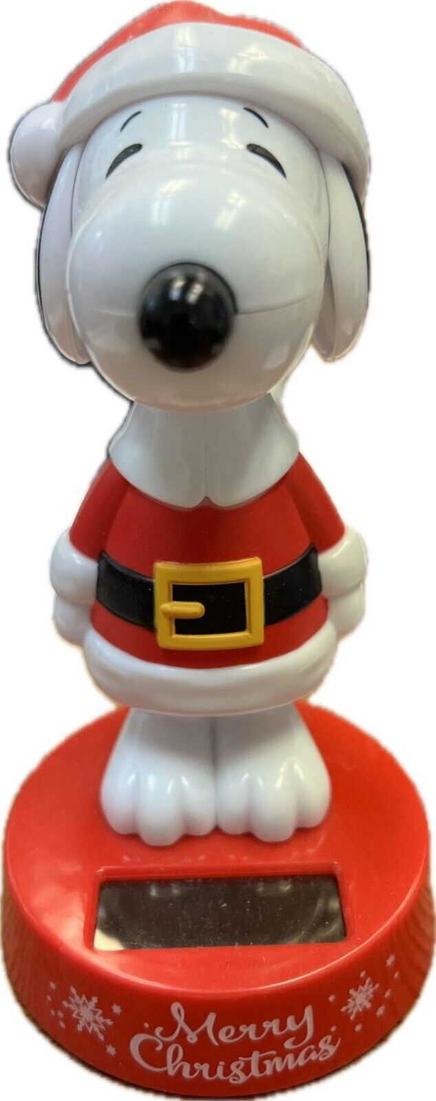 Peanuts Santa Snoopy Solar Bobble Head Christmas NEW