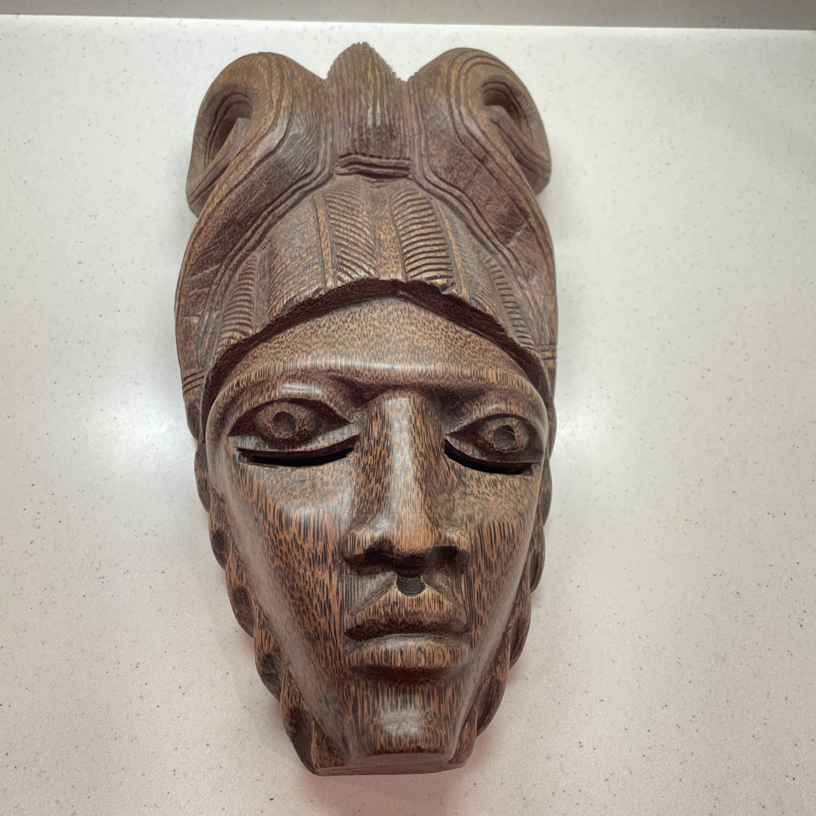 Hand Carved African Tribal Mask Wood Wall Art 15\