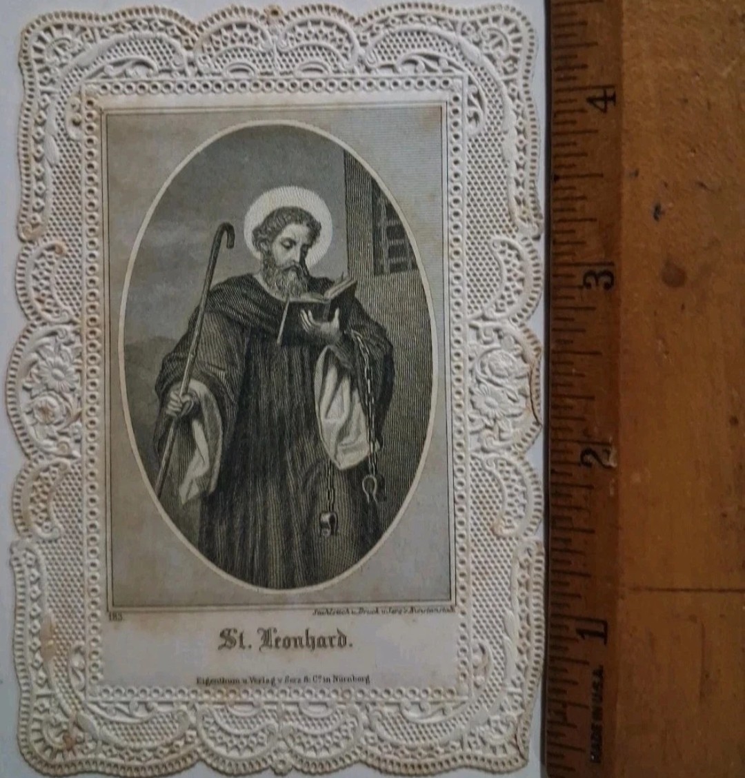 1880s-90s SAINT LEONHARD German Nuremberg CATHOLIC Victorian Card