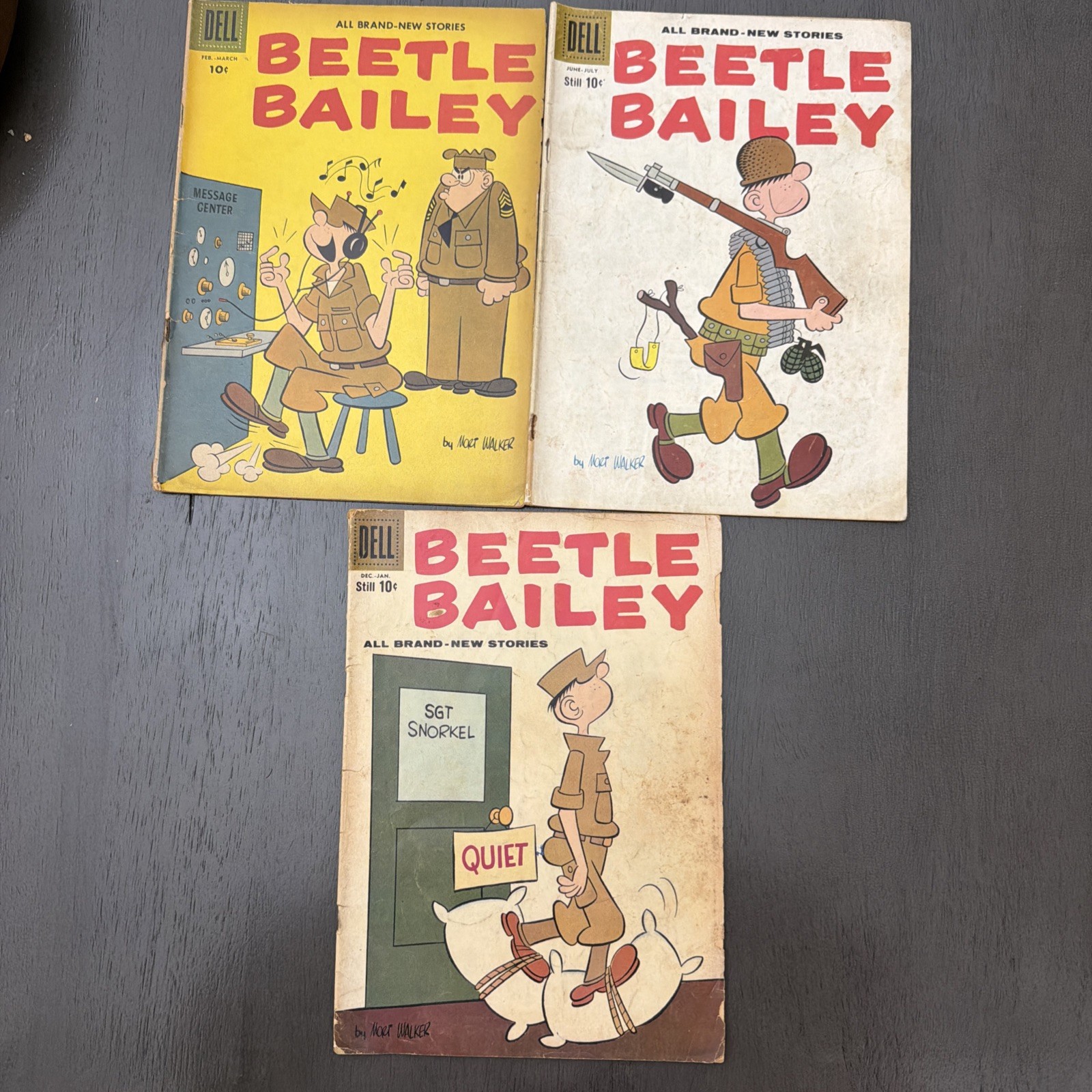 Lot of 4 Vintage Dell “Beetle Bailey” Comics (1950s–1960s) | Mort Walker | Class