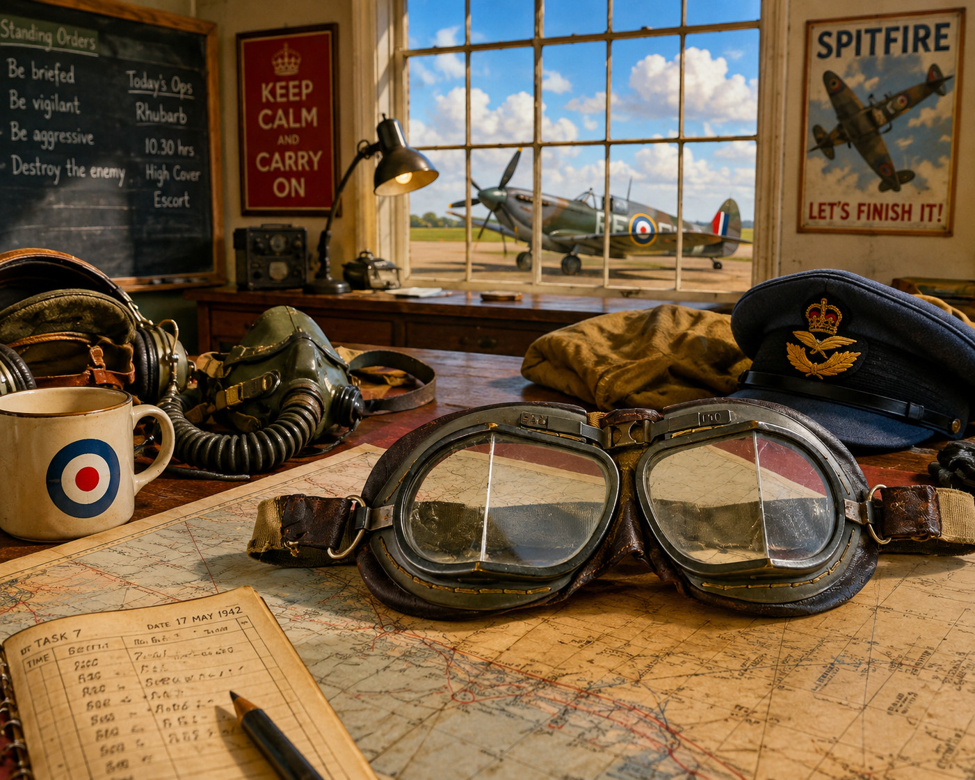 ROYAL AIR FORCE MK VIII FLYING GOGGLES- 1944