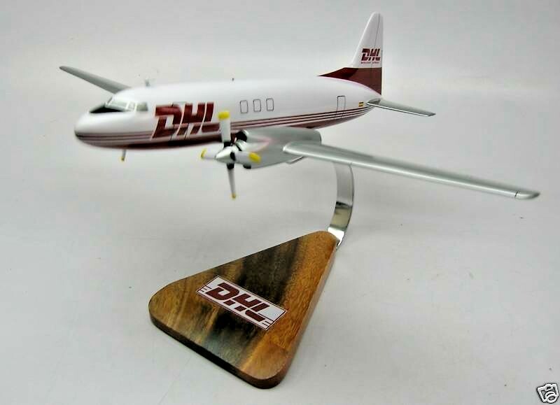 CV-580 Convair DHL Cargo CV580 Airplane Desktop Wood Model Regular 
