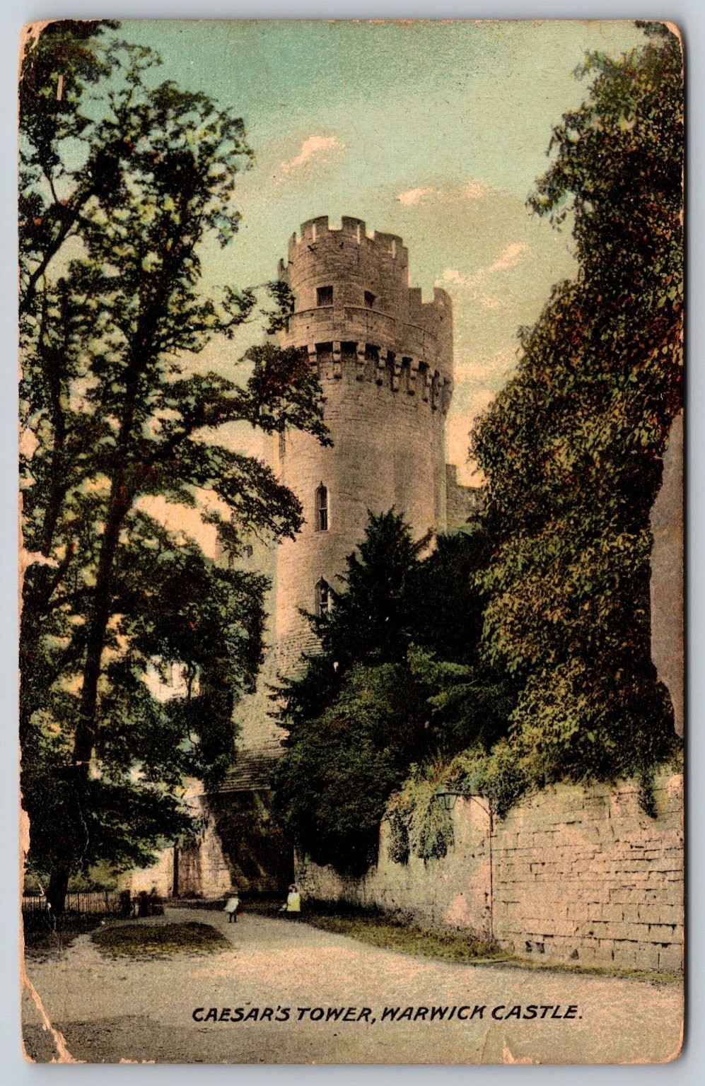 Warwick Castle Caesar\'s Tower Antique Postcard 1910 Leamington Spa Posted D261