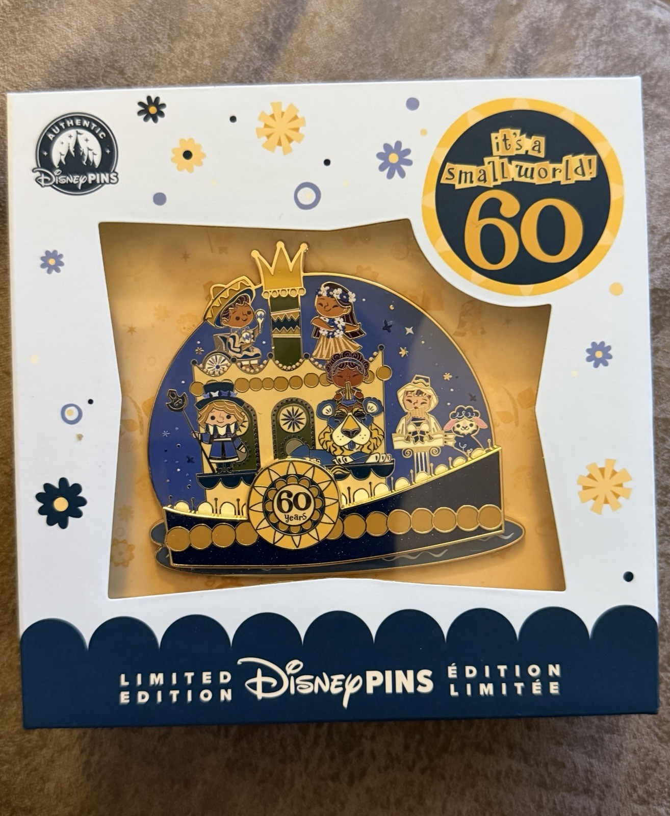 Disneyland It's A Small World 60th Anniversary LE 1500 Jumbo Pin Disneyland It's A Small World 60th Anniversary LE 1500 Jumbo Pin