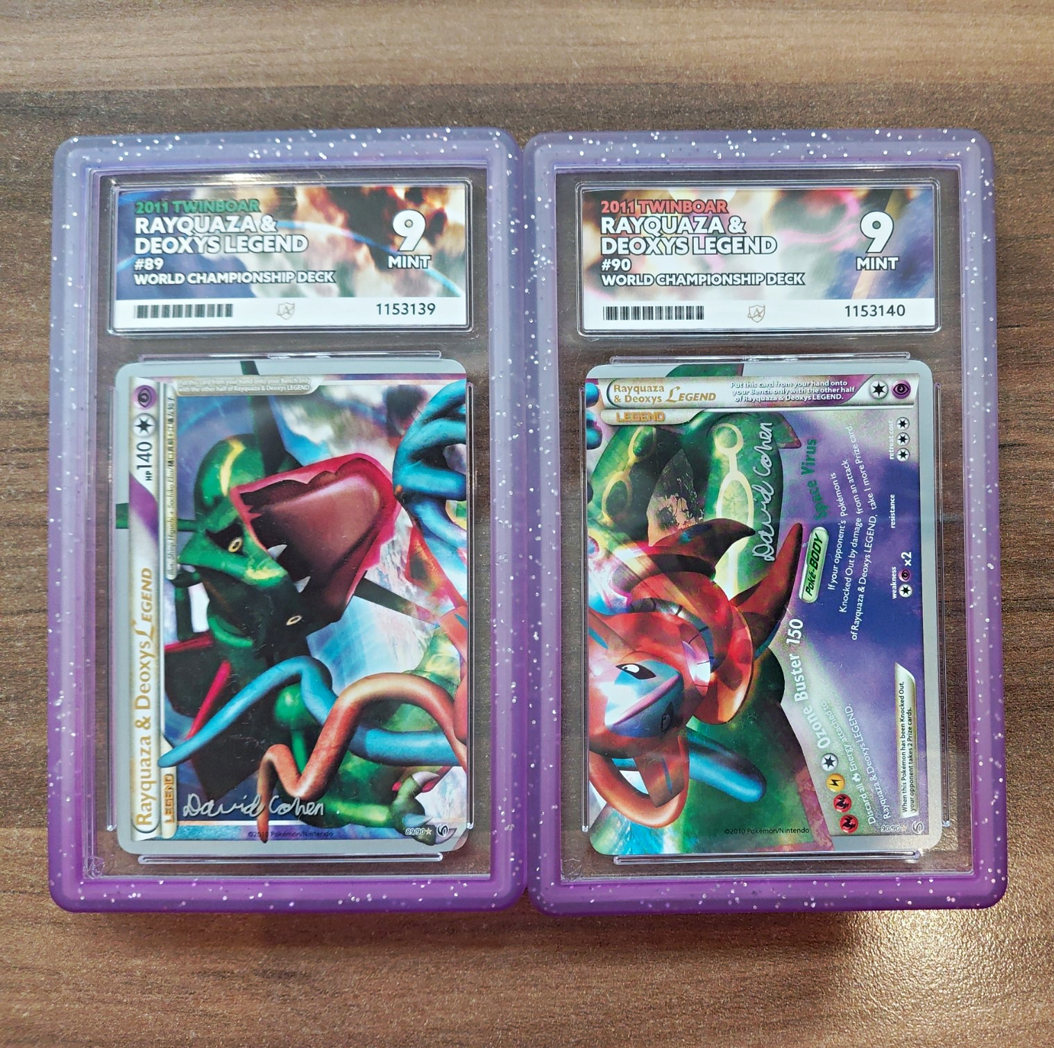 Pokemon Rayquaza & Deoxys Legend 89/90 & 90/90 World Championship ACE 9 MINT SET