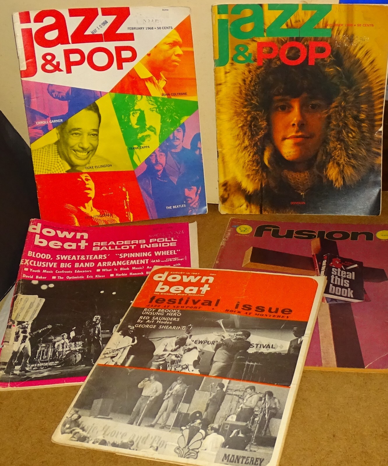 1967-'74 Music Magazines; Donovan Stones Hendrix Coltrane ELO,etc POOR CONDITION