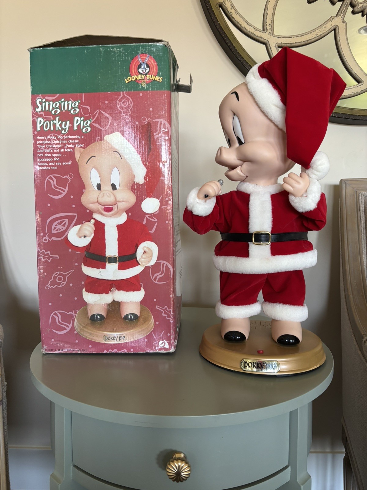 2002 Gemmy Looney Tunes Porky Pig Singing Santa 18\ 2002 Gemmy Looney Tunes Porky Pig Singing Santa 18\