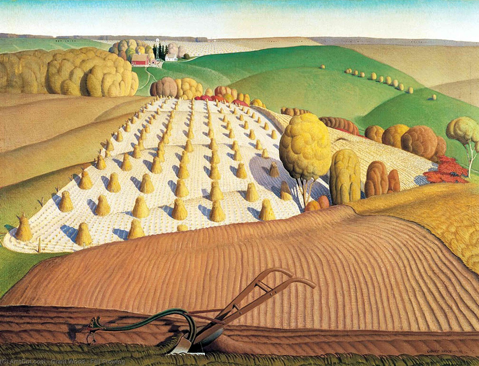 Grant Wood Fall Plowing 1931 Vintage Farm Art Reprint Wall Art Grant Wood Fall Plowing 1931 Vintage Farm Art Reprint Wall Art