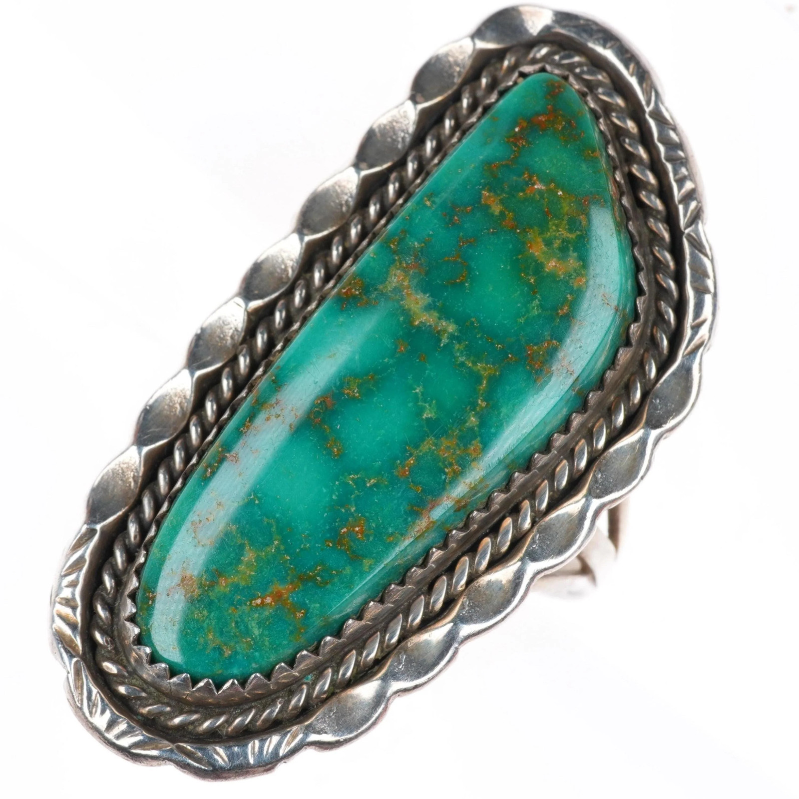 sz8 vintage Navajo high grade webbed Royston turquoise sterling silver ring sz8 vintage Navajo high grade webbed Royston turquoise sterling silver ring