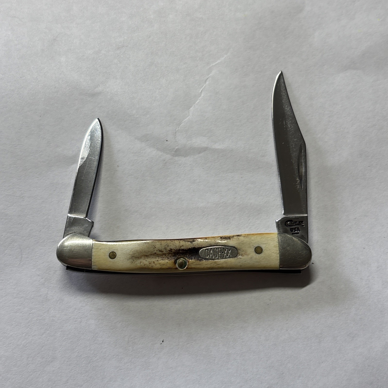VINTAGE CASE XX USA 4 DOT 1996 52901X STAG HANDLE MINI COPPERHEAD KNIFE