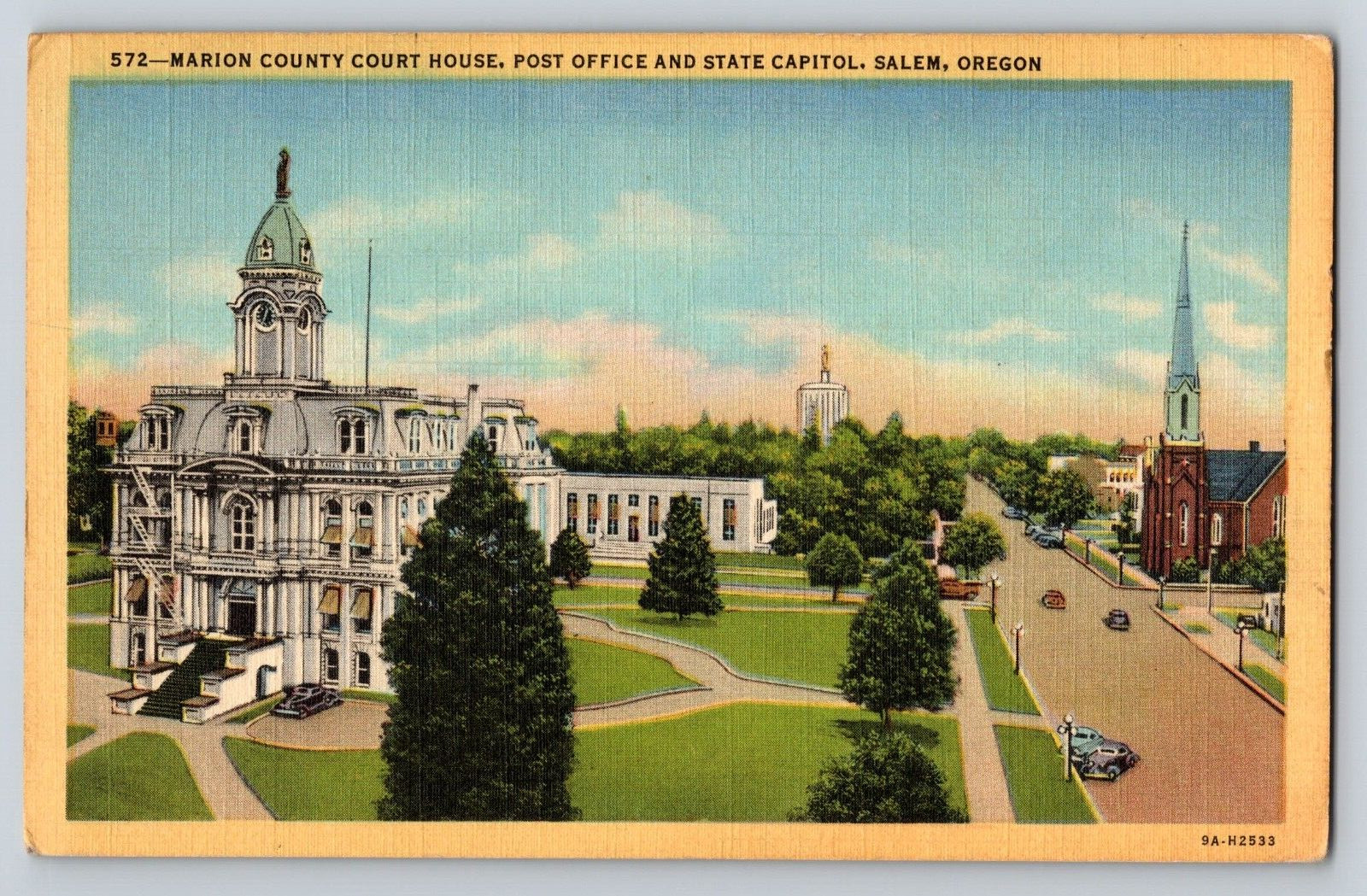 Postcard Marion County Court House Post Office State Capitol Salem Oregon Linen Postcard Marion County Court House Post Office State Capitol Salem Oregon Linen