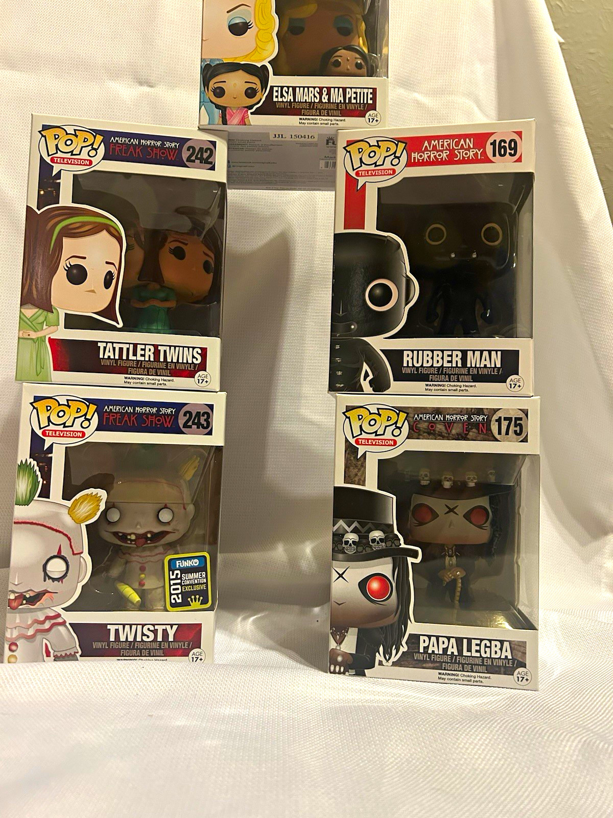 Funko Pop AHS Lot of 5 Twisty Papa Legba Rubber Man Tattler Twins Funko Pop AHS Lot of 5 Twisty Papa Legba Rubber Man Tattler Twins