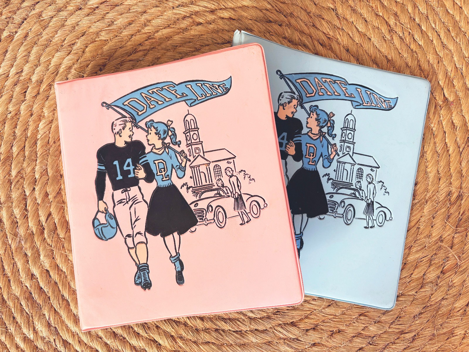 Vintage PONYTAIL DATELINE 3-Ring Binders • Lot of 2 TWO Bubblegum Pink & SkyBlue Vintage PONYTAIL DATELINE 3-Ring Binders • Lot of 2 TWO Bubblegum Pink & SkyBlue