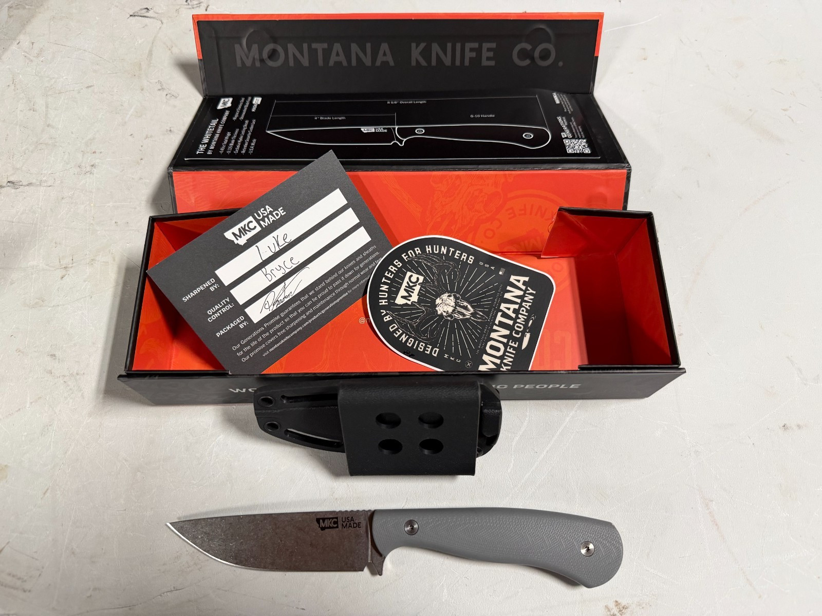 Montana Knife Company Whitetail Knife - Grey