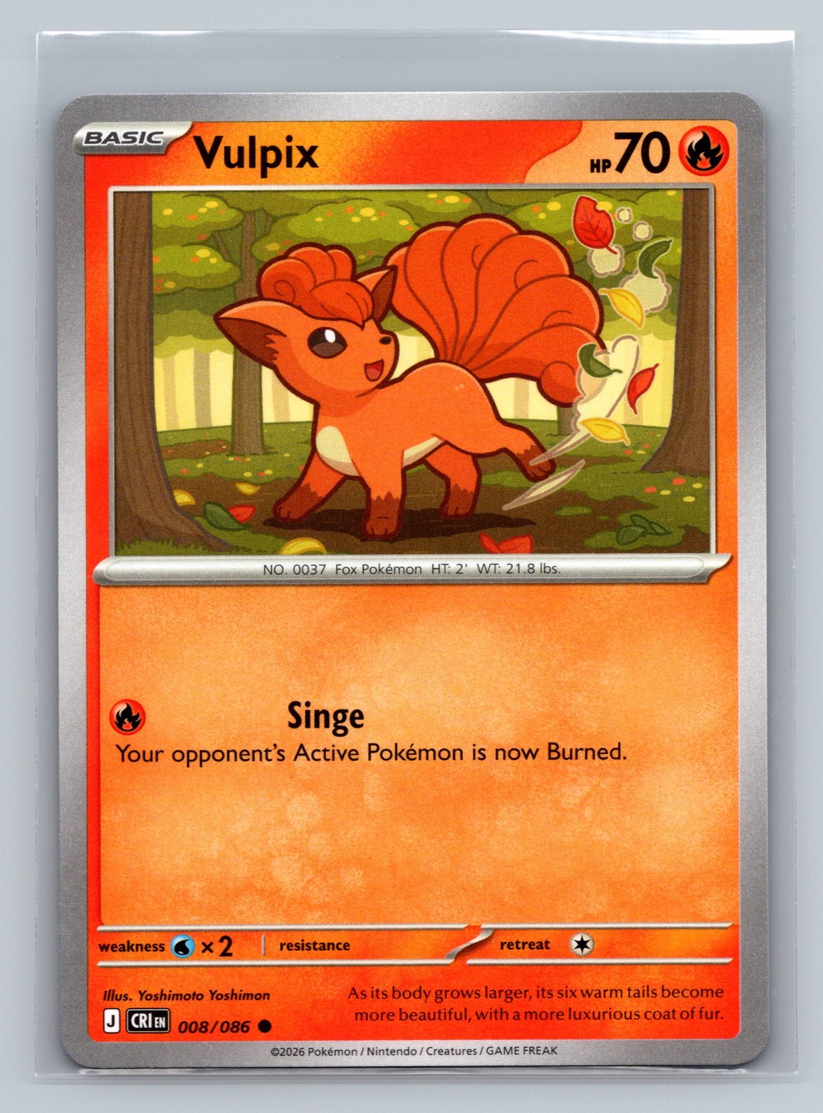 2024 Pokémon Crimson Haze Vulpix #008/086
