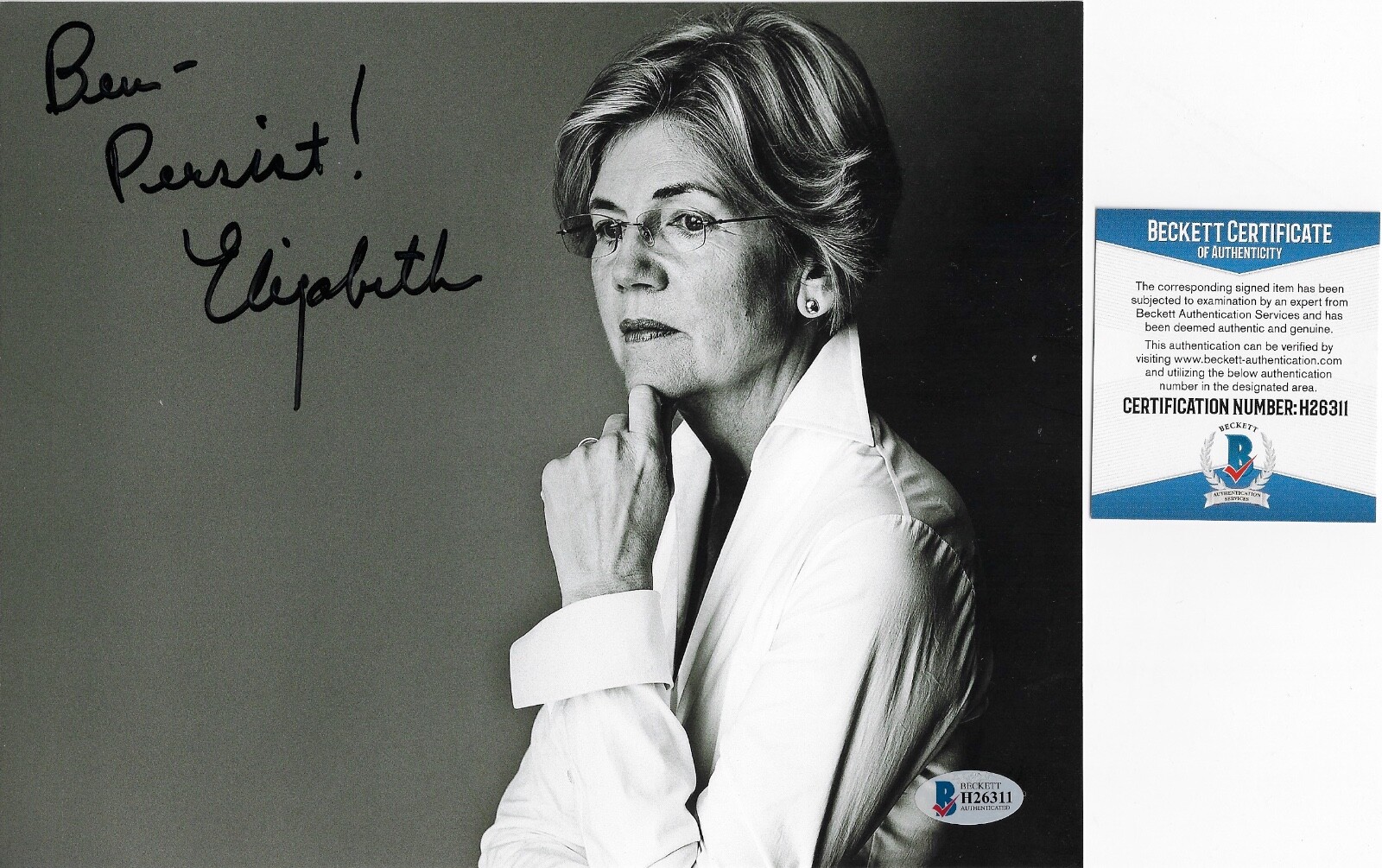 Elizabeth Warren Signed 8x10 Photo BAS COA Autograph 2020 Presidential Candidate Elizabeth Warren Signed 8x10 Photo BAS COA Autograph 2020 Presidential Candidate
