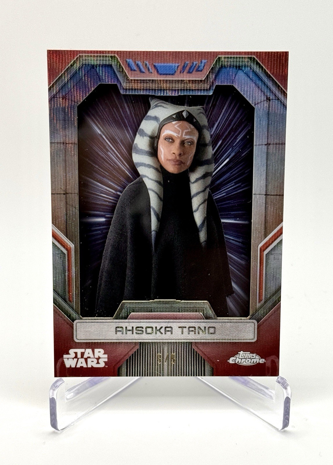 Ahsoka Tano 2025 Topps Hyperspace Star Wars Shadowbox Red Wave 5/5 #HYP-7 SSP