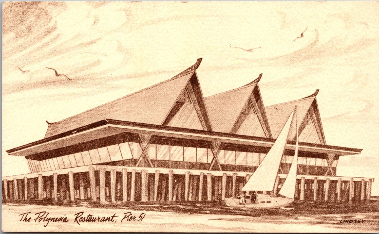 Vintage The Polynesia Restaurant Pier 51 Seattle WA Postcard Lindsey Art Vintage The Polynesia Restaurant Pier 51 Seattle WA Postcard Lindsey Art