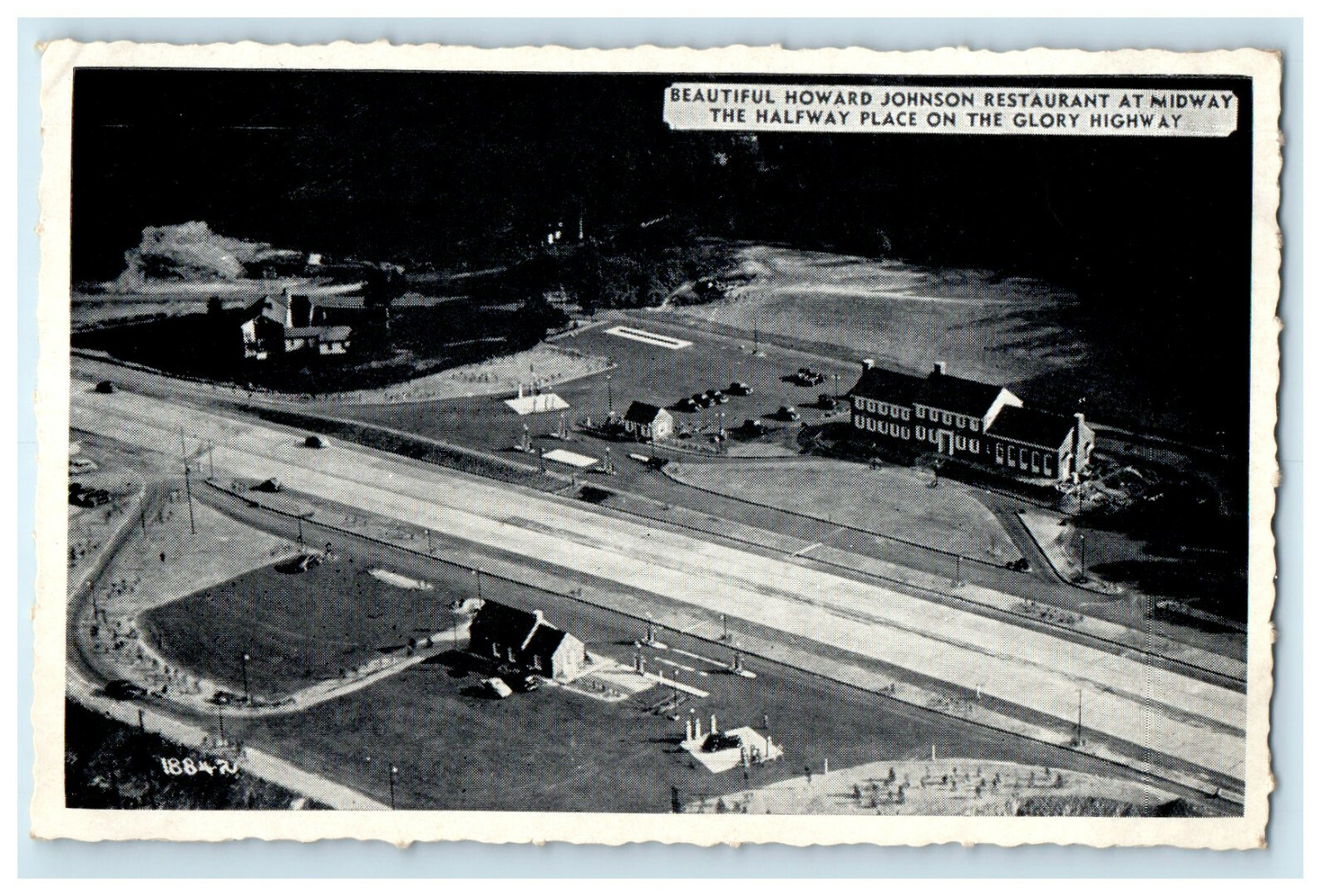 c1940s Howard Johnson Restaurant, Halfway Place on Glory Highway Postcard c1940s Howard Johnson Restaurant, Halfway Place on Glory Highway Postcard