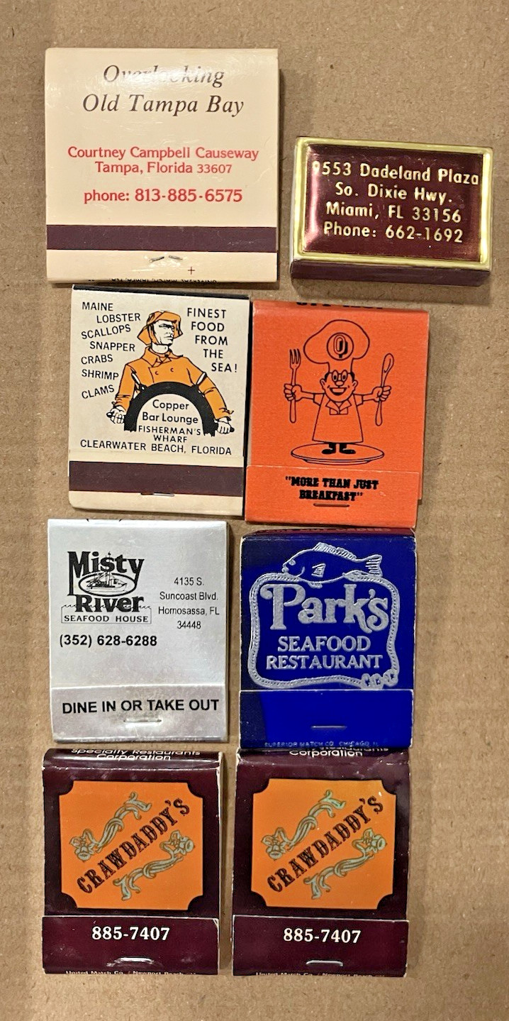 Lot 8 FLORIDA vtg UNSTRUCK matchbooks matchbox Restaurant Hotel souvenir Lot 8 FLORIDA vtg UNSTRUCK matchbooks matchbox Restaurant Hotel souvenir