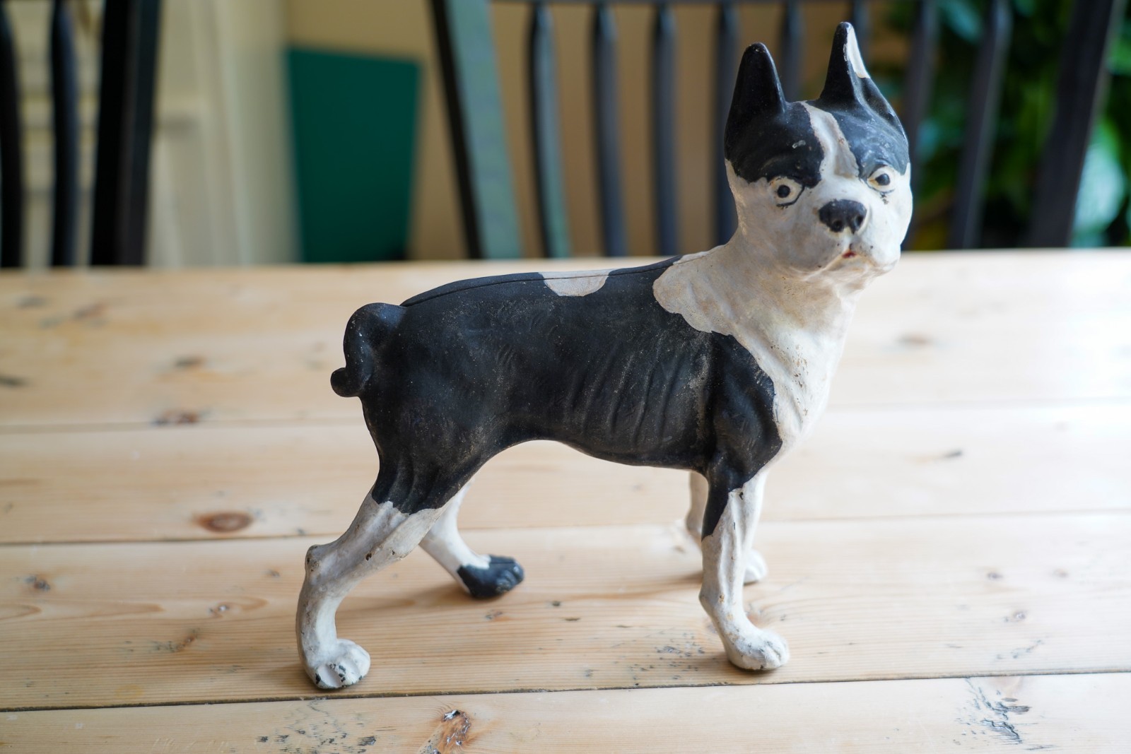 Antique Boston Terrier Dog Door Stop GREAT CONDITION 9.5\