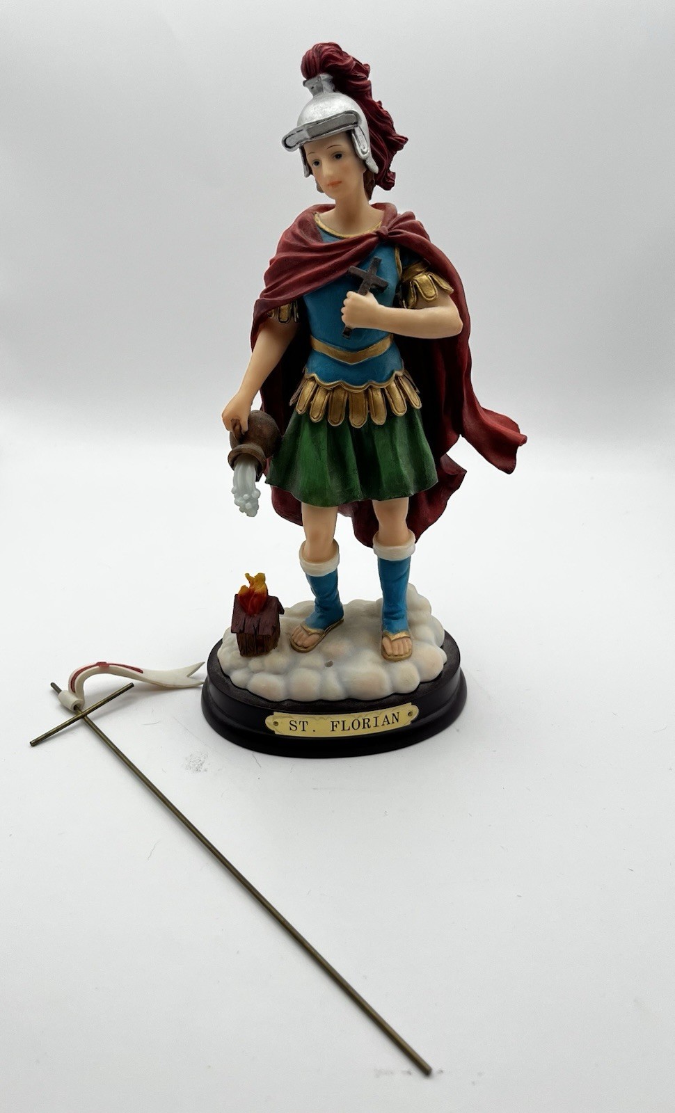 Roman Inc. 2001 St. Florian Resin Statue Figure Catholic Saint 12” Read