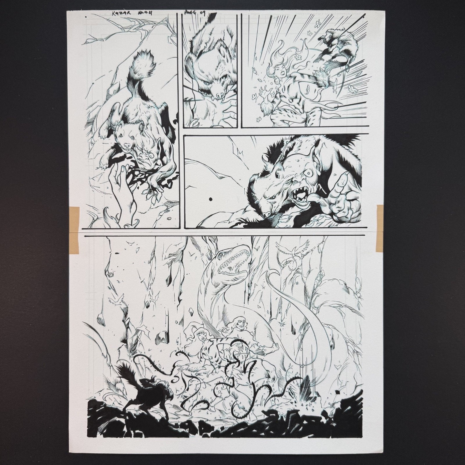 Ka-Zar Lord of the Savage Land #4 Original Art Inks Shanna She-Devil 2022 Marvel