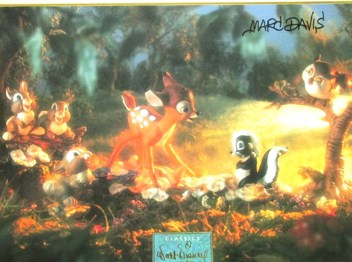 MARC DAVIS Signed BAMBI WALT DISNEY Animation drawing cel LITHOGRAPH PRINT MARC DAVIS Signed BAMBI WALT DISNEY Animation drawing cel LITHOGRAPH PRINT