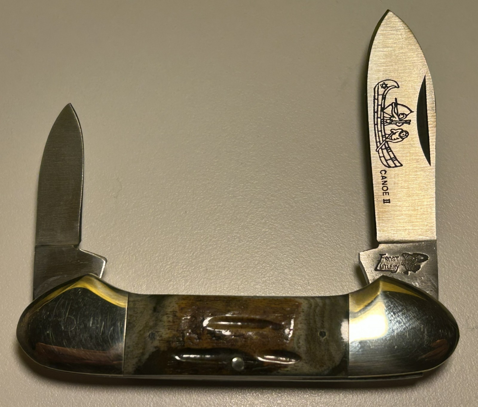NIB Frost Cutlery Little Canoe 11 - Surgical Steel - Stag Handles - 3\