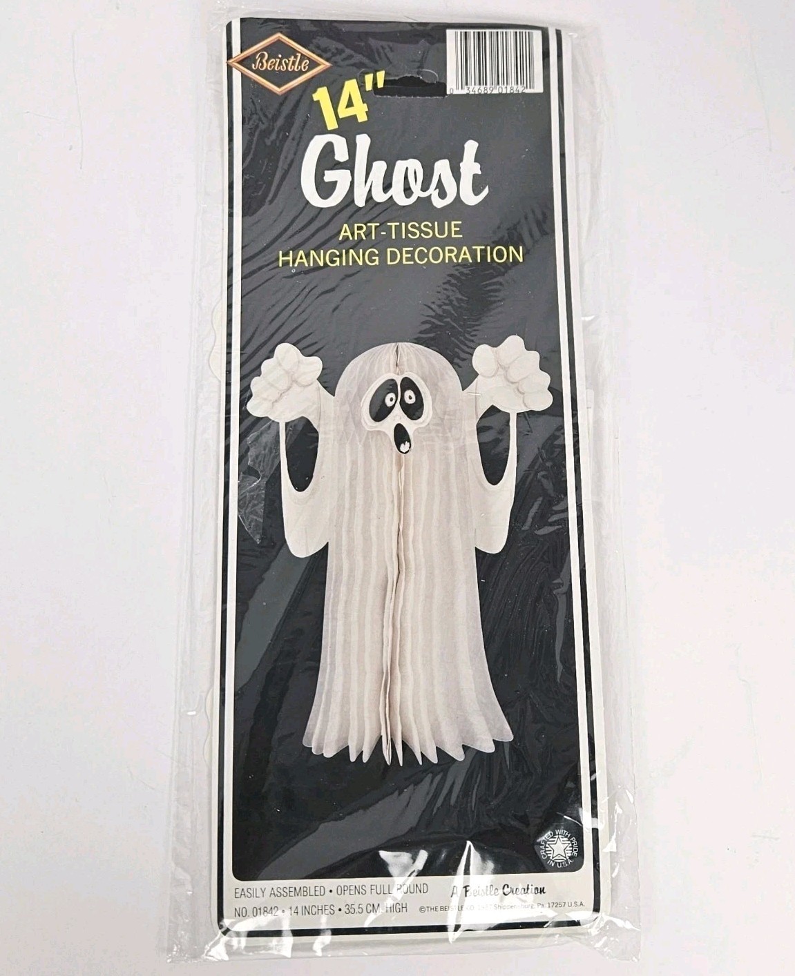 Vintage Beistle GHOST Honeycomb Art Tissue 14” Halloween Decoration 1987 New Vintage Beistle GHOST Honeycomb Art Tissue 14” Halloween Decoration 1987 New