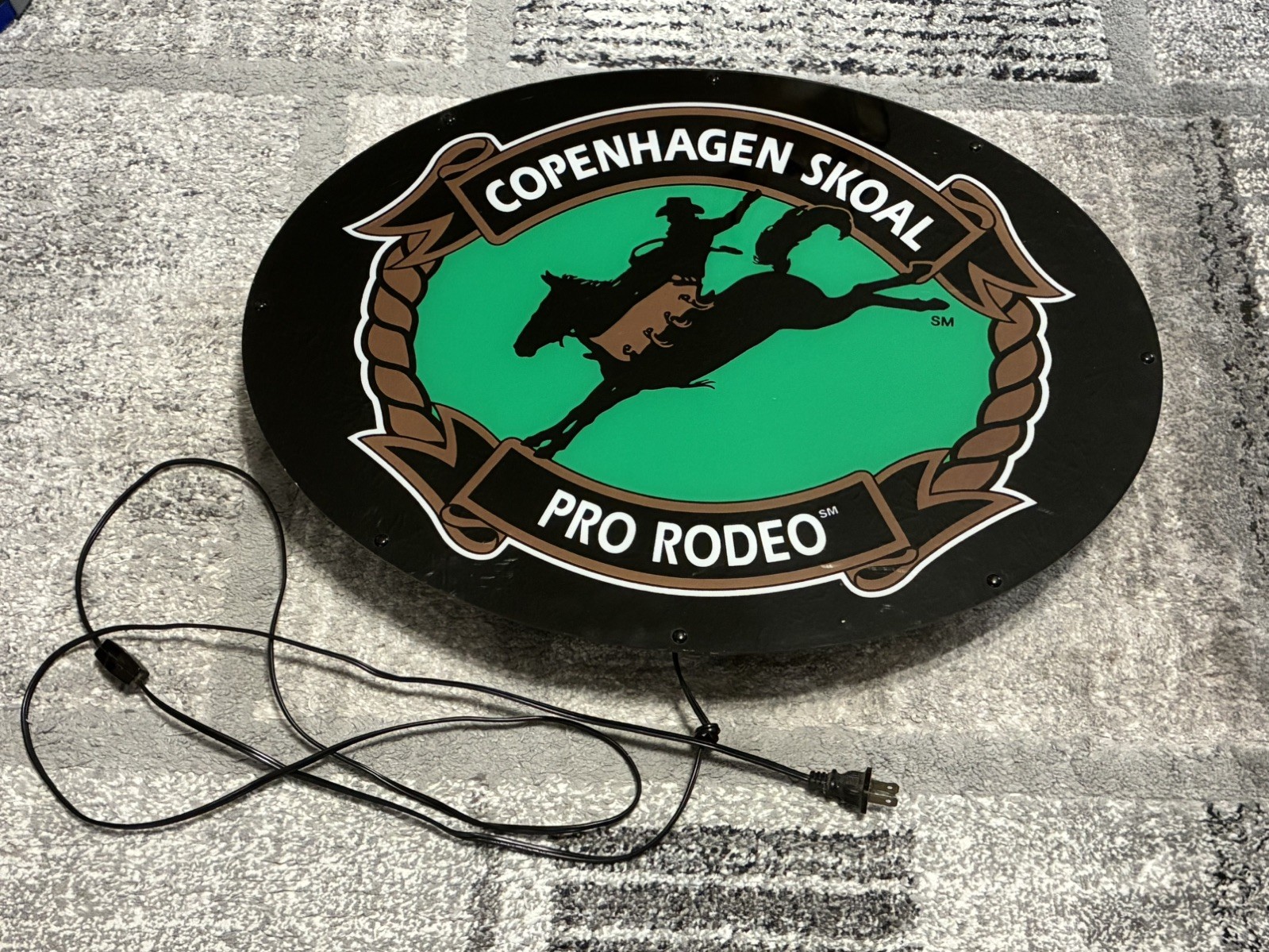 Vintage Copenhagen Skoal Pro Rodeo Light Up Sign Snuff Bar Collectible RARE Vintage Copenhagen Skoal Pro Rodeo Light Up Sign Snuff Bar Collectible RARE
