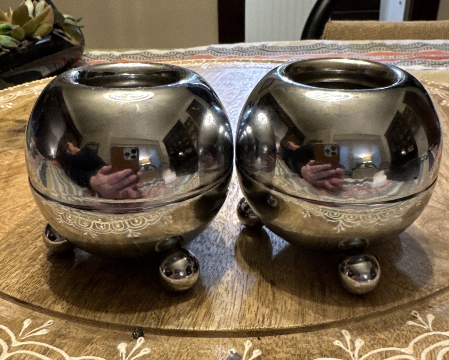 Starlite Candle Sphere Vintage MCM Chrome Brass Sputnik With Brochure Very Rare Starlite Candle Sphere Vintage MCM Chrome Brass Sputnik With Brochure Very Rare