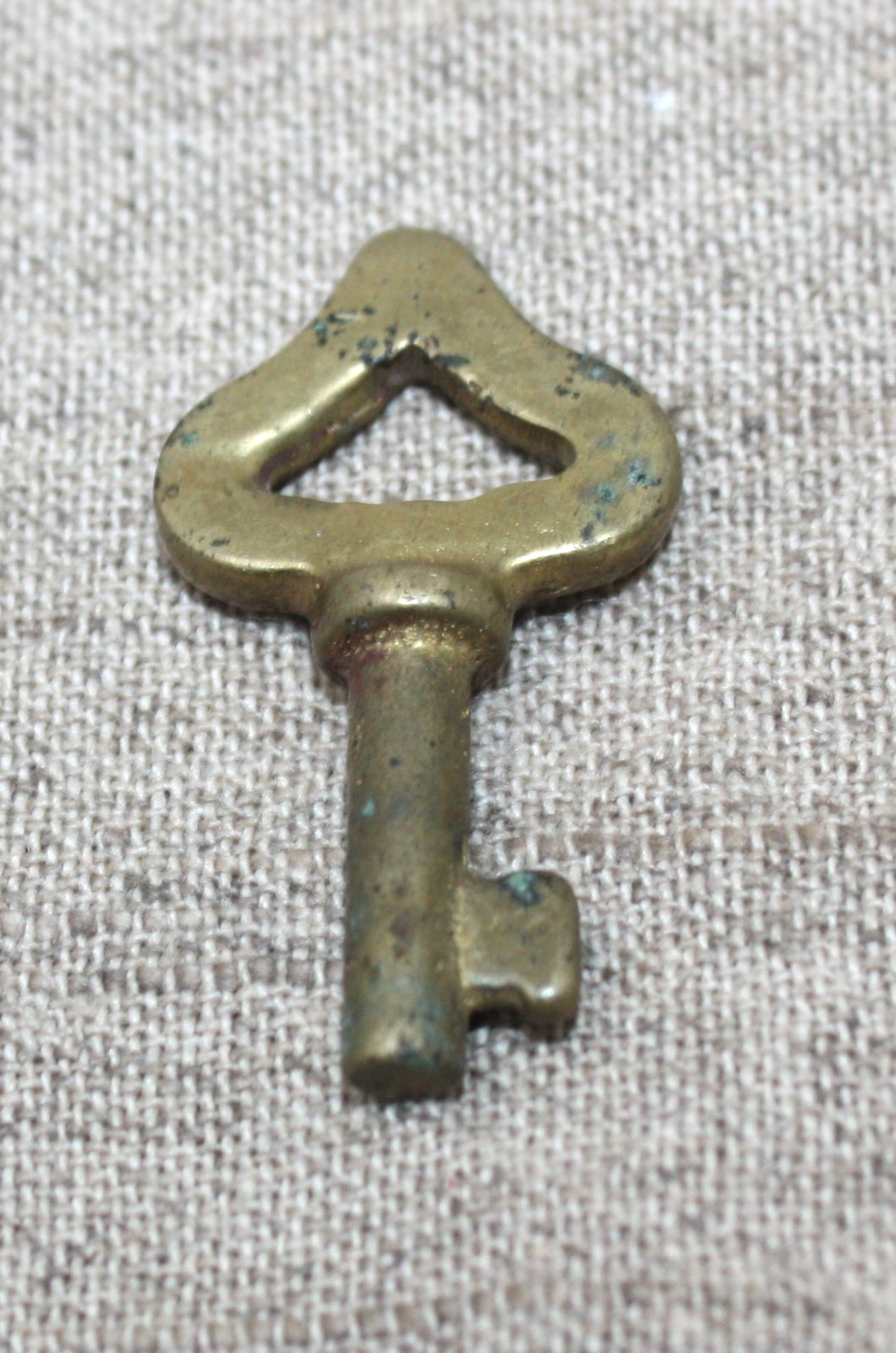 Antique Solid Brass Skeleton Key Vtg Furniture Cabinet Drawer Solid Barrel Key