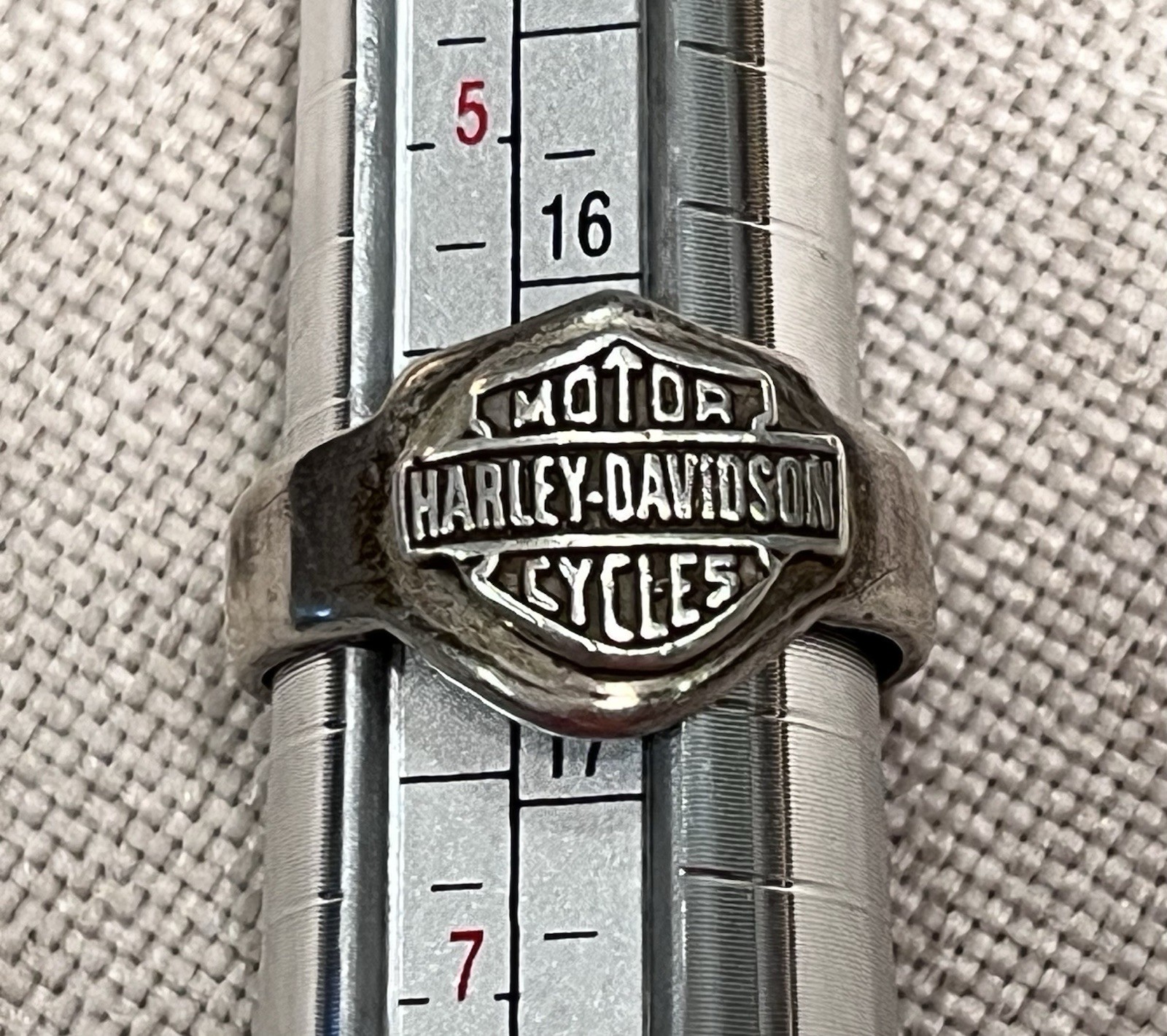 Vintage Sterling Silver 925 Harley Davidson Motorcycle Ring Split Resized 6 READ Vintage Sterling Silver 925 Harley Davidson Motorcycle Ring Split Resized 6 READ