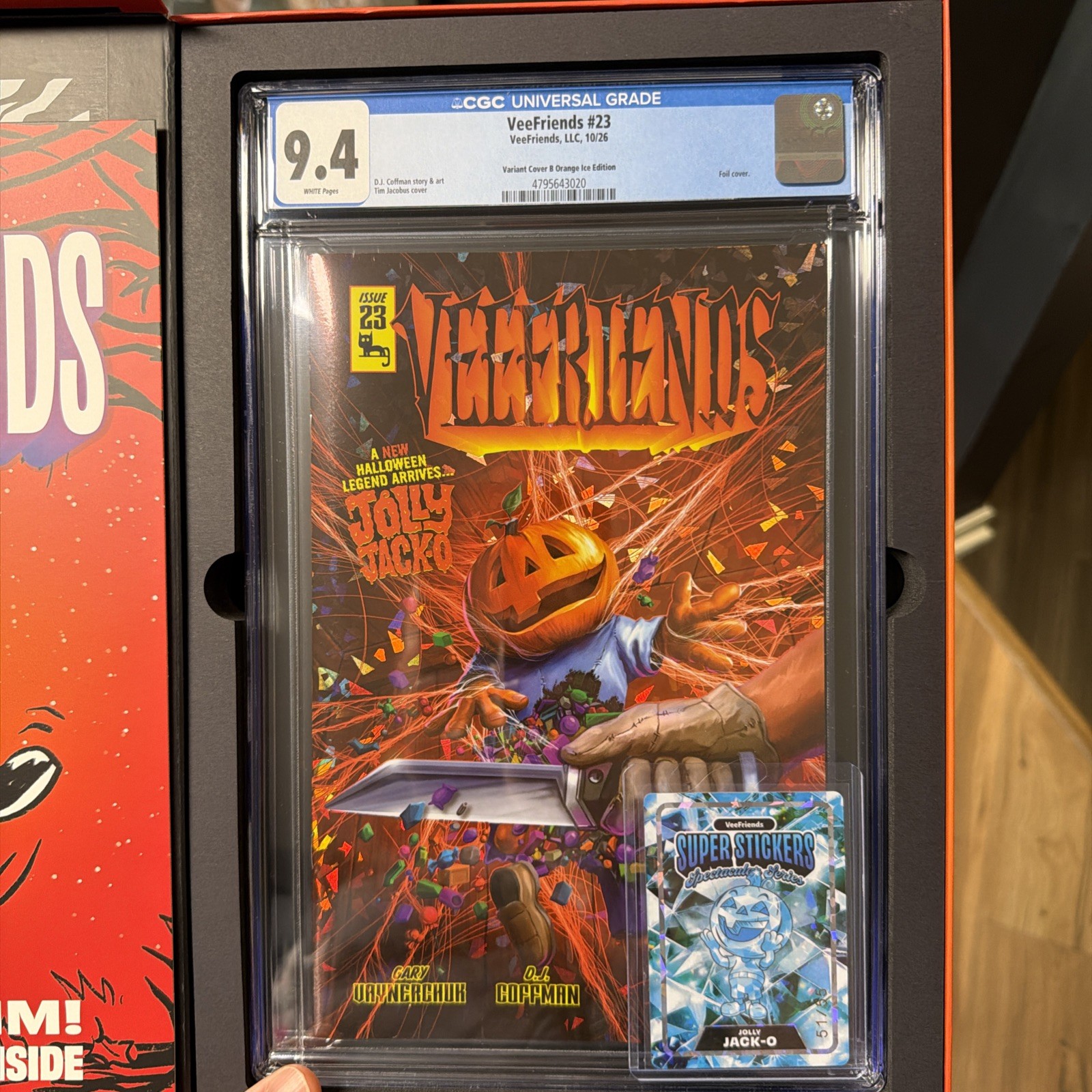 VeeFriends Comic #23 Jolly Jack-O NYCC 2026 CGC 9.4 Orange Ice Edition. LE 310 VeeFriends Comic #23 Jolly Jack-O NYCC 2026 CGC 9.4 Orange Ice Edition. LE 310