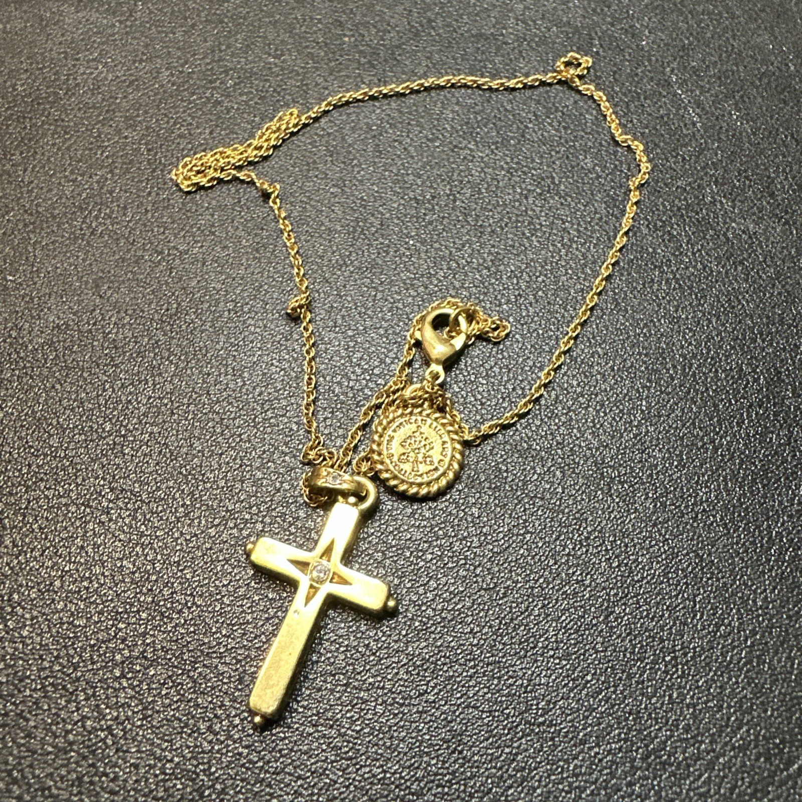 Vintage Vatican Collection Cross Pendant Necklace Goldtone Vintage Vatican Collection Cross Pendant Necklace Goldtone