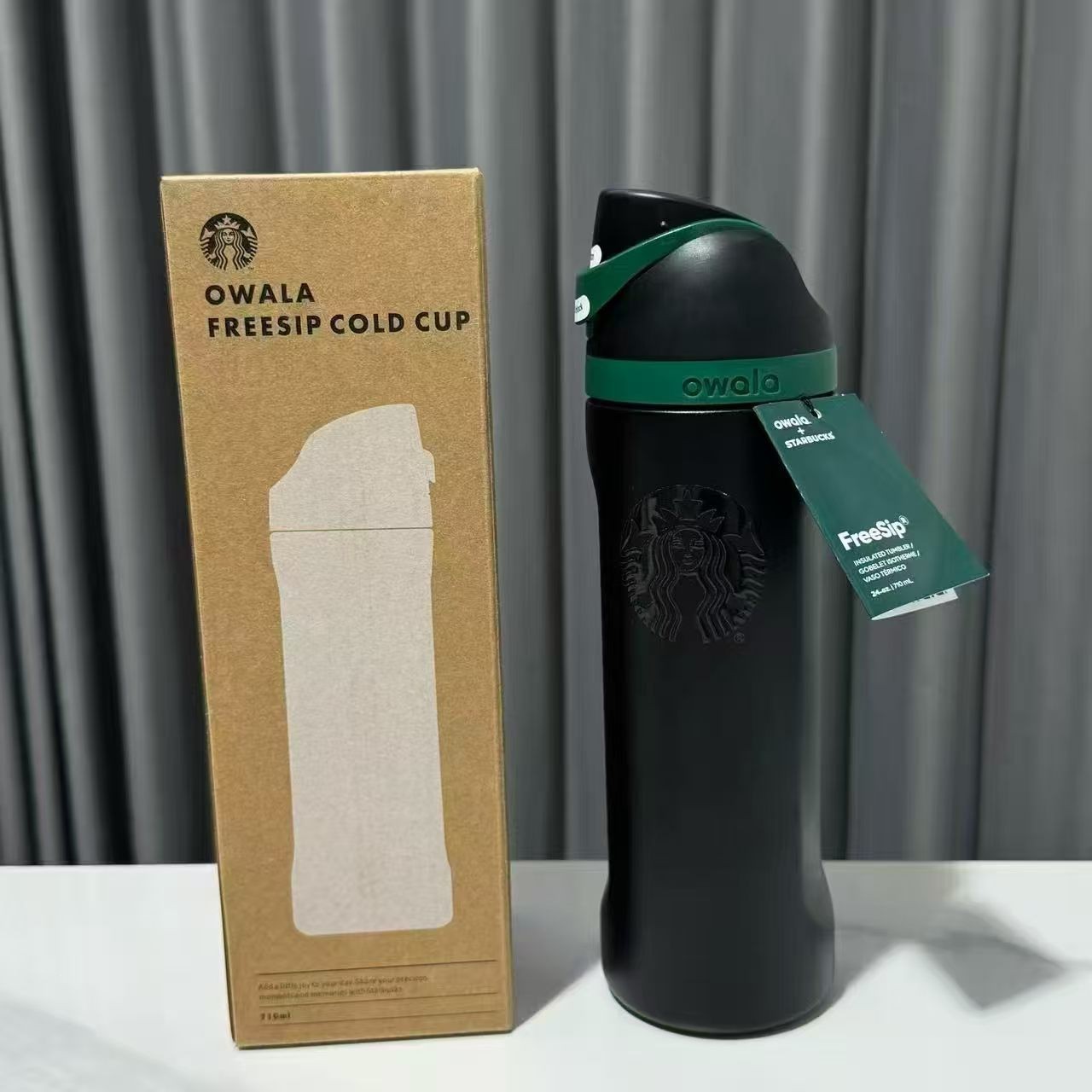 New Starbucks x Owala 2026 Black 24oz Water Bottle Limited Edition FreeSip New Starbucks x Owala 2026 Black 24oz Water Bottle Limited Edition FreeSip