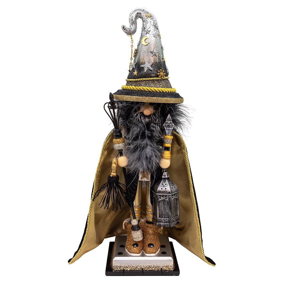 Kurt S. Adler 18 Inch Hollywood Black and Gold Wizard Nutcracker