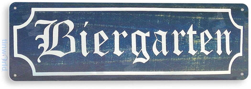 TIN SIGN Biergarten, German Beer, Stein, Bier, Pub, Bar, Metal Décor, B023 TIN SIGN Biergarten, German Beer, Stein, Bier, Pub, Bar, Metal Décor, B023